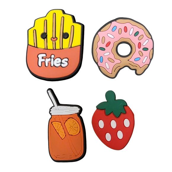 Shoe Charms Lot 14 Pc Food Animals Basketball Rubiks Cube Rose Flower Bundle - Picture 2 of 5